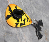Swarm of Bats Guitar Pick Pin or Tie Tack with Stainless Steel Bat Charm