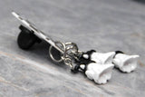 Halloween Boo Ghost Guitar Pick Pin or Tie Tack with White Ghost Dangles