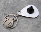 Autumnal Harvest Guitar Pick Pin or Tie Tack with a Stainless Steel Pumpkin Charm