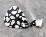 Halloween Boo Ghost Guitar Pick Pin or Tie Tack with a White Ghost Dangle