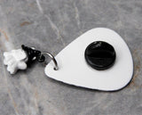 Halloween Boo Ghost Guitar Pick Pin or Tie Tack with a White Ghost Dangle