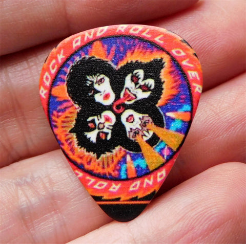 Kiss Rock and Roll Over Guitar Pick Lapel Pin or Tie Tack