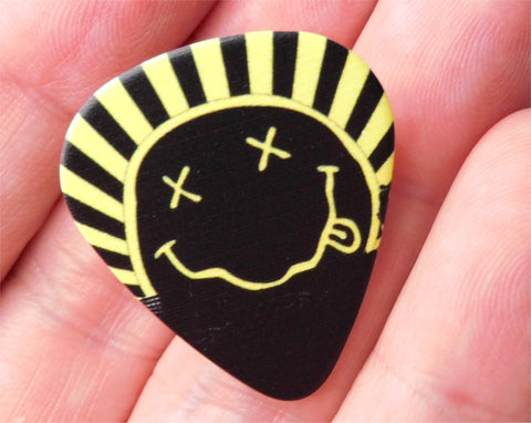 Nirvana Large Smiley Face Guitar Pick Lapel Pin or Tie Tack