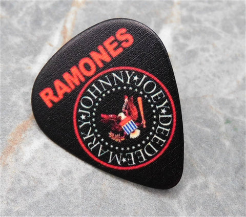 Ramones Seal Black Guitar Pick Lapel Pin or Tie Tack