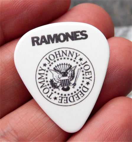 Ramones Seal White Guitar Pick Lapel Pin or Tie Tack