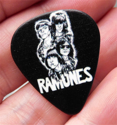 The Ramones Black Guitar Pick Lapel Pin or Tie Tack
