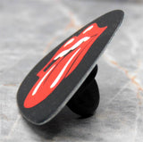 Rolling Stones Logo Black Guitar Pick Lapel Pin or Tie Tack