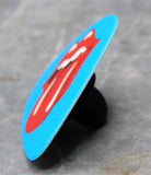 Rolling Stones Logo Blue Guitar Pick Lapel Pin or Tie Tack