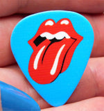 Rolling Stones Logo Blue Guitar Pick Lapel Pin or Tie Tack