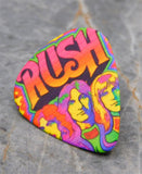 Rush Colorful Group Illustration Guitar Pick Lapel Pin or Tie Tack