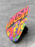 Rush Colorful Group Illustration Guitar Pick Lapel Pin or Tie Tack
