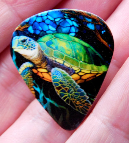 Sea Turtle Guitar Pick Pin or Tie Tack