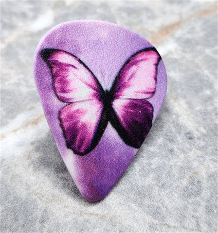 Pink and Purple Butterfly Guitar Pick Pin or Tie Tack