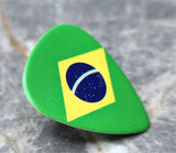 Brazilian Flag Guitar Pick Pin or Tie Tack