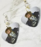 Labyrinth Jareth David Bowie Guitar Pick Earrings with Clear Swarovski Crystals