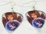 Labyrinth Jareth David Bowie with Sarah in a Crystal Ball Guitar Pick Earrings