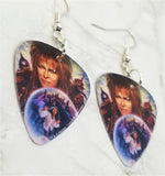 Labyrinth Jareth David Bowie with Sarah in a Crystal Ball Guitar Pick Earrings