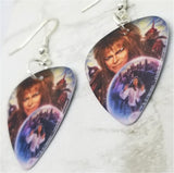 Labyrinth Jareth David Bowie with Sarah in a Crystal Ball Guitar Pick Earrings