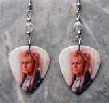 Labyrinth Jareth David Bowie Guitar Pick Earrings with Clear ABx2 Swarovski Crystals
