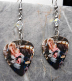 Labyrinth Jareth and The Baby David Bowie Guitar Pick Earrings with Clear AB Swarovski Crystals