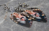 Labyrinth Jareth and The Baby David Bowie Guitar Pick Earrings with Clear AB Swarovski Crystals