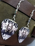 Lamb of God on the Cover of Revolver Magazine Guitar Pick Earrings with Crystals