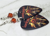 Lamb of God Wrath Trophy Guitar Pick Earrings with Indian Red Swarovski Crystals