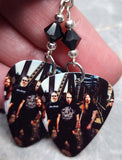 Lamb of God Group Picture Guitar Pick Earrings with Black Swarovski Crystals