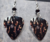 Lamb of God Group Picture Guitar Pick Earrings with Black Swarovski Crystals