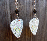 Led Zeppelin III Guitar Pick Earrings with Black Swarovski Crystals