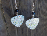 Led Zeppelin III Guitar Pick Earrings with Black Swarovski Crystals