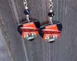 Led Zeppelin Mothership Guitar Pick Earrings with Black Swarovski Crystals