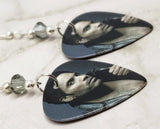 Lenny Kravitz Guitar Pick Earrings with Gray Swarovski Crystals
