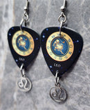 Horoscope Astrological Sign Leo Guitar Pick Earrings with Laser Cut Horoscope Charms