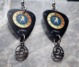 Horoscope Astrological Sign Libra Guitar Pick Earrings with Laser Cut Horoscope Charms