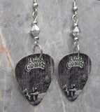 Luke Combs Fathers and Sons Guitar Pick Earrings with Metallic Silver Swarovski Crystals