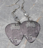 Luke Combs Fathers and Sons Guitar Pick Earrings with Metallic Silver Swarovski Crystals