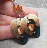 Luke Combs Guitar Pick Earrings with Smoked Topaz Swarovski Crystals