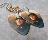 Luke Combs Guitar Pick Earrings with Smoked Topaz Swarovski Crystals