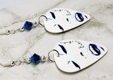 Madonna Erotica Guitar Pick Earrings with Capri Blue ABx2 Swarovski Crystals