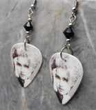 Madonna Debut Album Cover Guitar Pick Earrings with Black Swarovski Crystals