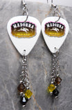 Madonna Music Guitar Pick Earrings with Swarovski Crystal Dangles