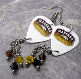 Madonna Music Guitar Pick Earrings with Swarovski Crystal Dangles