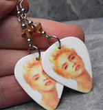Madonna Guitar Pick Earrings with Metallic Sunshine Swarovski Crystals