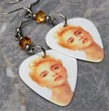 Madonna Guitar Pick Earrings with Metallic Sunshine Swarovski Crystals