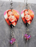 Madonna Guitar Pick Earrings with Pink ABx2 Swarovski Crystals