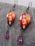 Madonna Guitar Pick Earrings with Pink ABx2 Swarovski Crystals