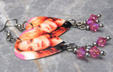 Madonna Guitar Pick Earrings with Pink ABx2 Swarovski Crystals
