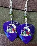 Mago de Oz Mägo de Oz La Bruja Guitar Pick Earrings with Green Swarovski Crystals