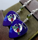 Mago de Oz Mägo de Oz La Bruja Guitar Pick Earrings with Green Swarovski Crystals